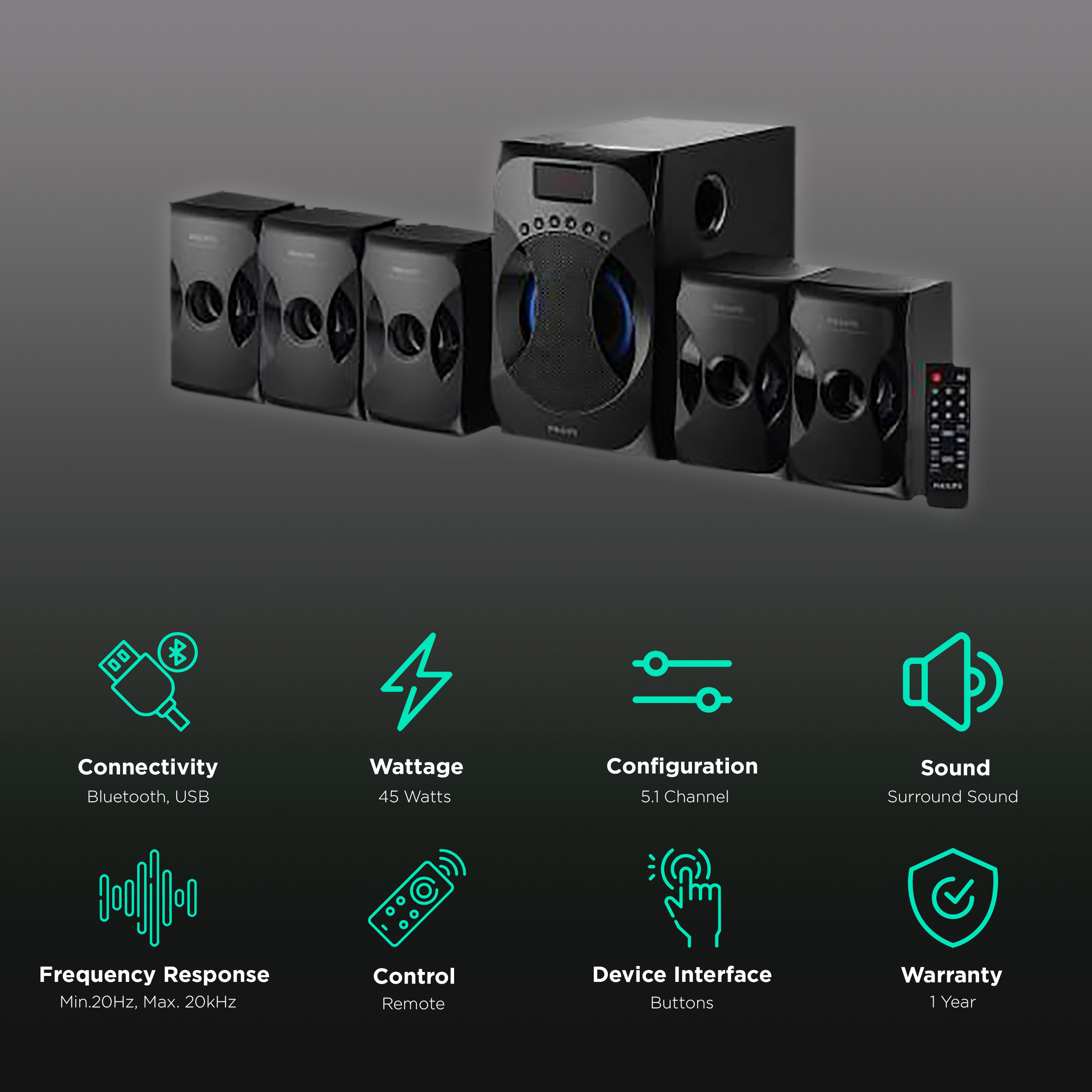 Philips home theater 5.1 with hot sale bluetooth price